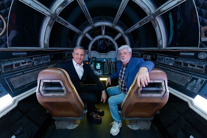 Photo: Disneyland’s Star Wars Galaxy’s Edge dedicated by Mark Hamill, Billy Dee Wiliams