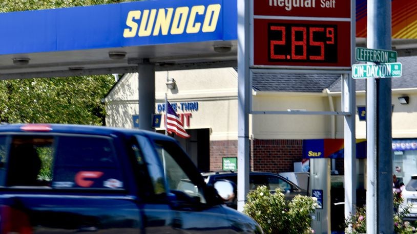 Gas prices should decline after rising during the holidays. Pictured is the Sunoco station on Cincinnati Dayton Road and Lefferson Road In Middletown. NICK GRAHAM/STAFF