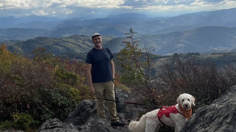 The scenic vistas along the trail were beautiful, says Chris Woodward, with dog Bodhi, who hiked along. CONTRIBUTED