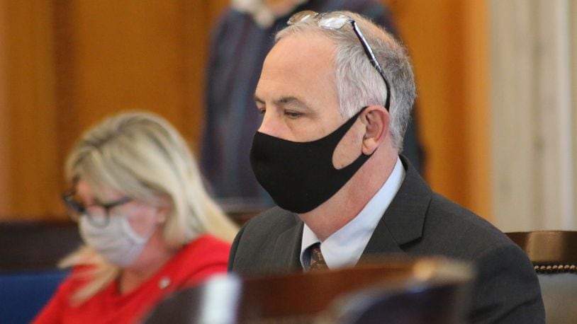 State Sen. Steve Huffman, R-Tipp City, who is a physician, consistently wears a mask at the Ohio Statehouse.