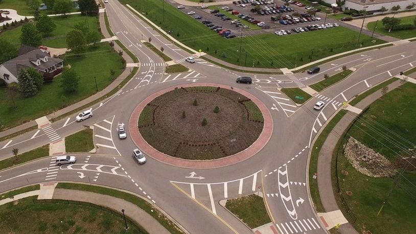 The intersection of Cincinnati-Dayton and Kyles Station roads in Liberty Twp. in Butler County was changed to a roundabout.