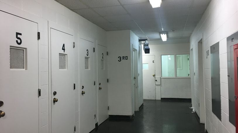 A group of cells at the Clark County Jail.