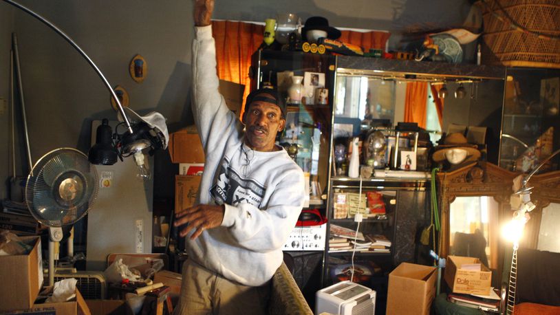 In 2011, Roi Miller inside of his living room where he said the floor almost collapsed under the weight of things he hoarded. Miller of Dayton was featured on the A&E show Hoarders earlier this Summer. Miller described how the stuff was stacked to the ceiling.