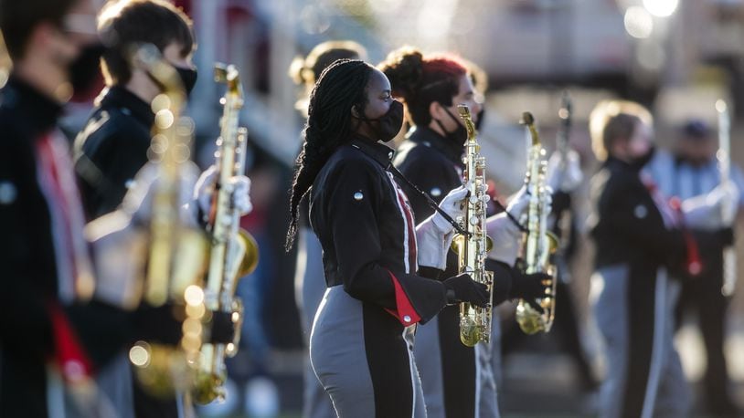 Fairfield marching band performs before their football game against Middletown Friday, Sept. 4, 2020 in Fairfield. Fairfield won 35-13. NICK GRAHAM / STAFF