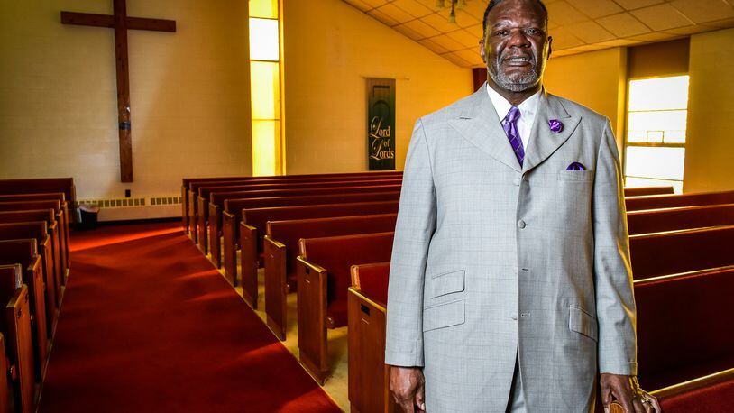 Reverend Gregory Tyus is celebrating his 25th year as pastor of United Missionary Baptist Church on 18th Avenue in Middletown. NICK GRAHAM/STAFF