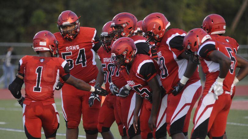 Trotwood RB Ra’veion Hargrove greets the offensive line. Trotwood-Madison defeated Troy 48-0 in a Week 1 high school football game on Friday, Aug. 25, 2017. MARC PENDLETON / STAFF