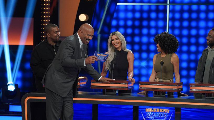 The Kardashian family will take on the West family on "Celebrity Family Feud" June 10 on ABC. (Photo by ABC/Byron Cohen)