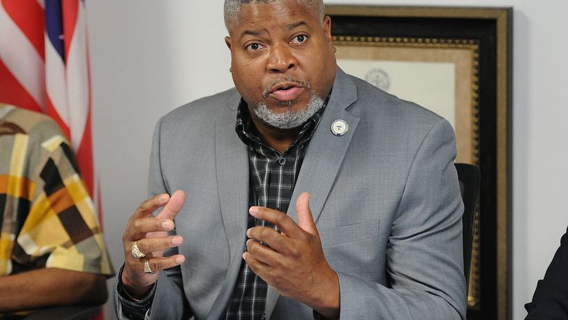 NAACP Dayton Unit President Derrick Foward, shown in this file photo, has complained about the city of Huber Heights' hiring process for a new city manager. MARSHALL GORBY\STAFF