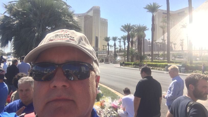 Springboro Police Chief Jeff Kruithoff was in Las Vegas on Wednesday, assisting as a chaplain following the mass shooting there.