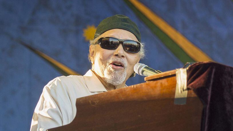 Art Neville is seen performing during the 2017 New Orleans Jazz & Heritage Festival. Neville died at age 81.