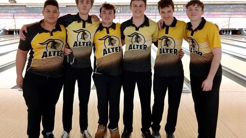 The Alter boys bowling team, from left: Jackson Wright, Eric Neer, Danny Miller, Tim Janess, Matthew Zengel and Connor Glynn. CONTRIBUTED