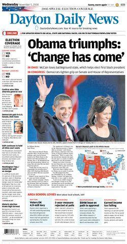 Dayton Daily News Election - 2008 front cover