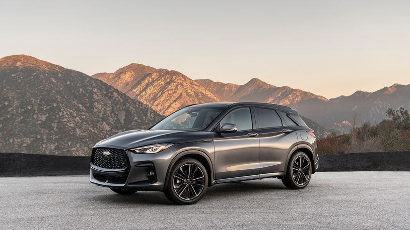The 2023 Infiniti QX50's front end is attractive with a grille that is stately and refined. Contributed