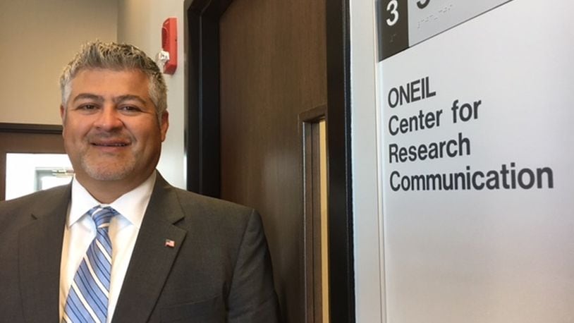 Hernan Olivas, president and chief executive of O’Neil & Associates (seen here), wants his company’s new center at Wright State University to honor the legacy of his predecessor, Robert Heilman. THOMAS GNAU/STAFF