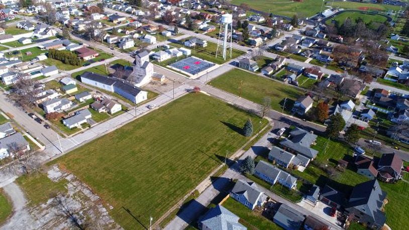 Future site of Schoolhouse Park, in the center of the village of Covington, in Miami County. CONTRIBUTED PHOTO