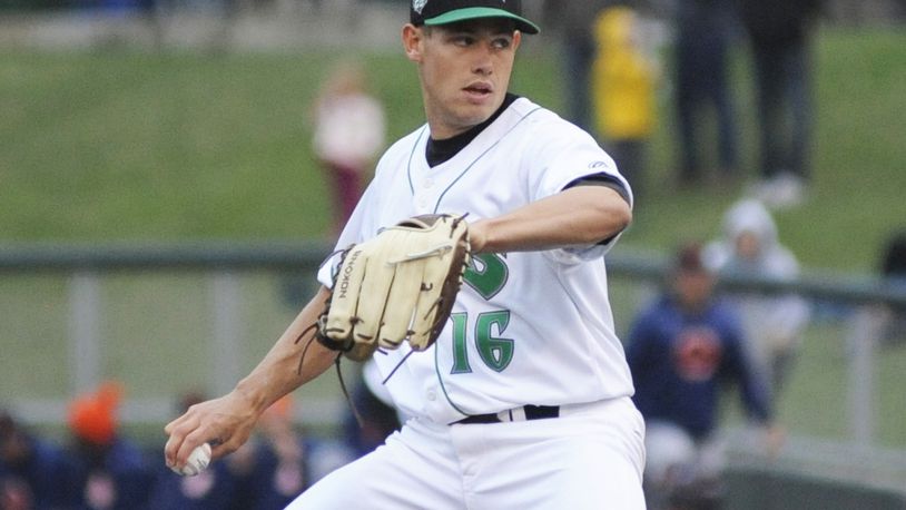 Dragons pitcher Jared Solomon, shown here in an opening-day start, was impressive against Fort Wayne on Tuesday, April 9. MARC PENDLETON / STAFF