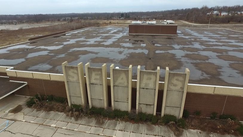 Aerial view in December 2016 of the vacant Sears building, which was closed in January of 2014. The building at the former Salem Mall site has been nominated for the National Register of Historic Places. FILE