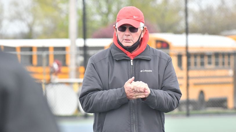 Troy tennis coach Mark Goldner took over the boys program in 1971-72. He's still going strong in his 51st season. Greg Billing/CONTRIBUTED
