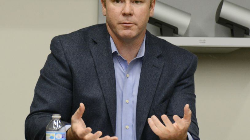 Rep. Warren Davidson, R-Troy, (pictured) will in November face the winner of a four-person Democratic Party May 8 primary race. Davidson is an incumbent congressman who faces no opposition in the May primary. MICHAEL D. PITMAN/FILE