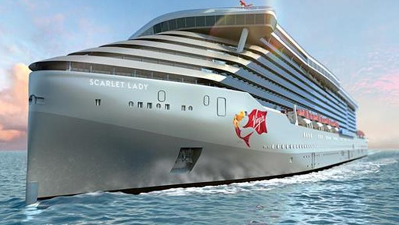 The 2,700-passenger Scarlet Lady, which is only for passengers 18 and up, will begin sailing to the Caribbean from PortMiami in 2020. (Virgin Voyages)