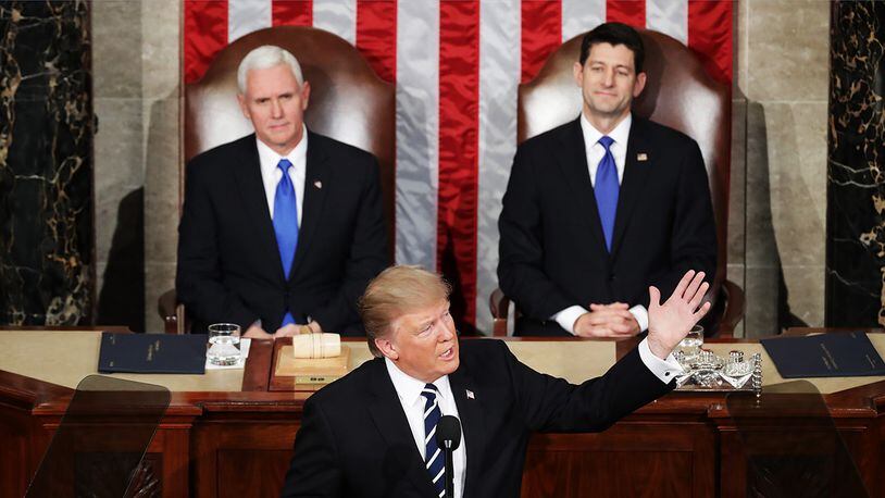 WASHINGTON, DC - FEBRUARY 28: U.S. President Donald Trump addresses a joint session of the U.S. Congress (Photo by Chip Somodevilla/Getty Images)