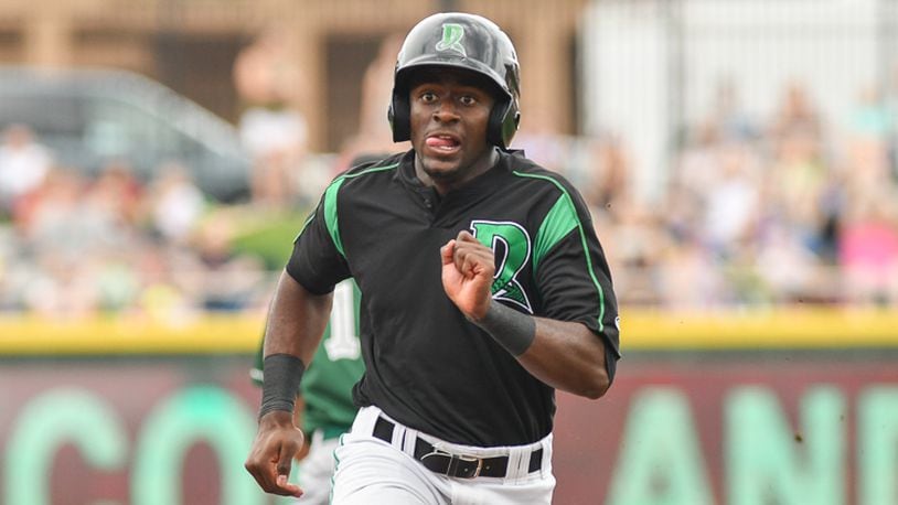 Dayton’s Taylor Trammell collected three hits in Sunday’s 9-2 loss at West Michigan. Contributed Photo by Bryant Billing