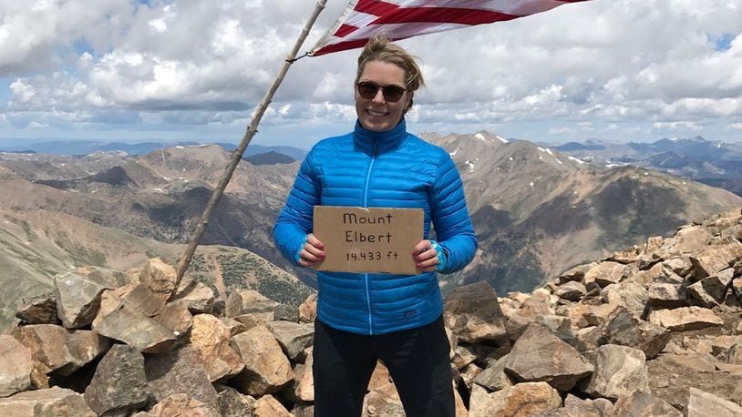 Cheryl Dillin this month completed the solo climb of Mt. Elbert, whose elevation is 14,439. CONTRIBUTED PHOTO