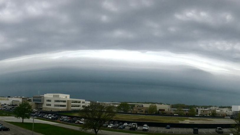 The Cleveland NWS office captures this ominous photo of an arcus, or shelf cloud, over the city this week. PHOTO COURTESY NWS, Cleveland