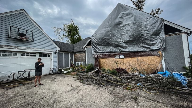 Jenny Andrea and Sarah Nussman's home on Wendover Dr. in Beavercreek two years after the 2019 Memorial Day tornado struck their home. The house was condemned. JIM NOELKER/STAFF