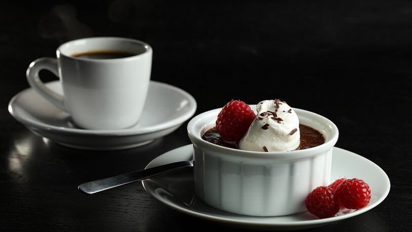 Custards like these chocolate-chartreuse pots de creme work very well in an Instant Pot. (Abel Uribe/Chicago Tribune/TNS)