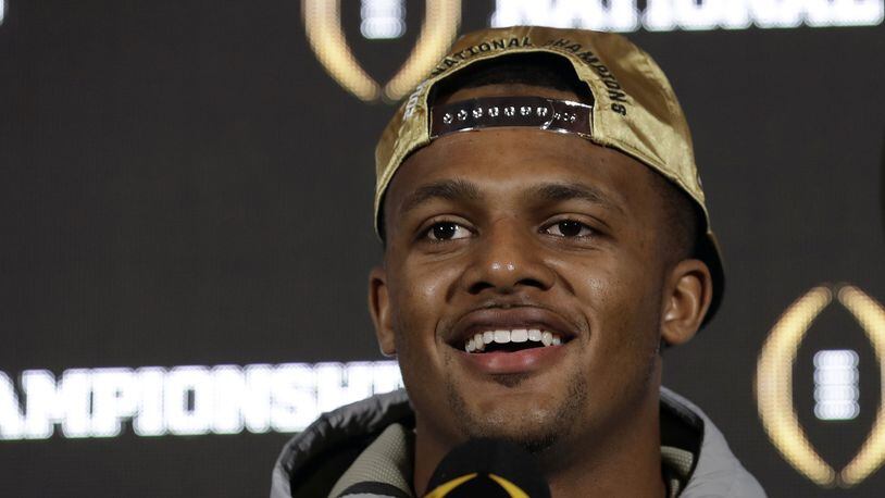 It’s unclear if Clemson quarterback Deshaun Watson will be this happy in April if the rebuilding Cleveland Browns draft him No. 1 overall. AP photo