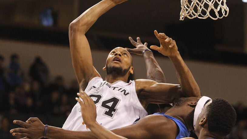 Spurs’ Adreian Payne(24) had 18 points and seven rebounds in a D-League game Thursday. (Stephen Spillman for AMERICAN-STATESMAN)