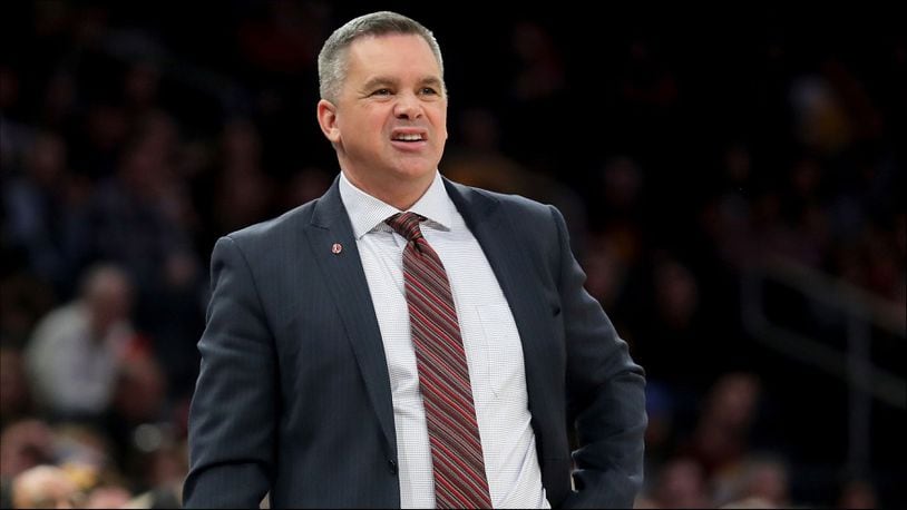 NEW YORK, NY - JANUARY 20: Head coach Chris Holtmann of the Ohio State Buckeyes looks on from the sideline in the second half against the Minnesota Golden Gophers during their game at Madison Square Garden on January 20, 2018 in New York City.  (Photo by Abbie Parr/Getty Images)