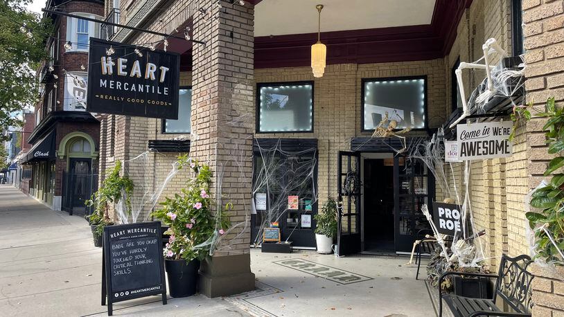 Heart Mercantile, a Dayton-centric, community-driven, boutique and gift shop in the Oregon District, has a variety of items from Dayton apparel and drinkware to stickers, cards and books. PHOTO BY NATALIE JONES