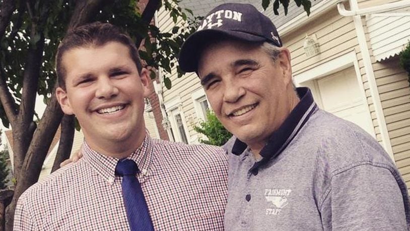 Jason Chaffin, left, is shown with his father, Casey Chaffin, right, the head custodian at Kettering Fairmont High School who died last year after contracting Legionnaires. CONTRIBUTED.