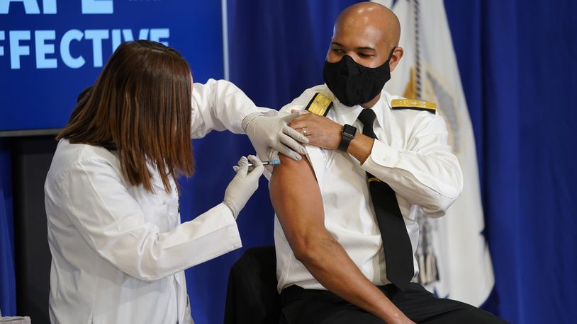 During a joint press conference with Gov. DeWine on Saturday, U.S. Surgeon General Jerome Adams sought to assure the public that both federally approved COVID-19 vaccines are safe and effective. Adams received a vaccine publicly on Friday.