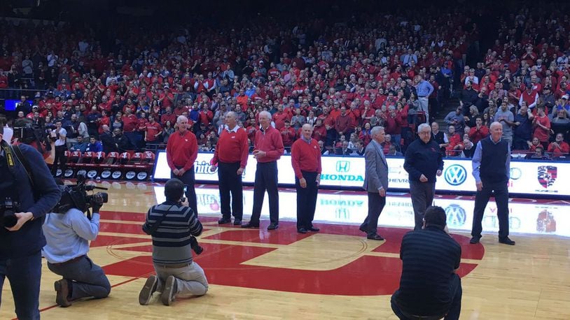The 1967 Flyers were recognized in the first half.