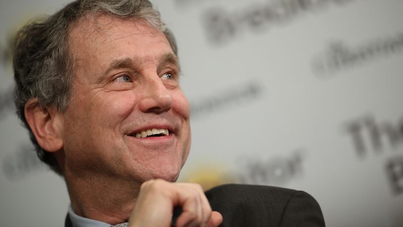 WASHINGTON, DC - FEBRUARY 12:  Sen. Sherrod Brown (D-OH) answers questions during a breakfast roundtable February 12, 2019 in Washington, DC. Brown, a potential Democratic presidential candidate, met with reporters to discuss a range of topics at the Christian Science Monitor press breakfast. (Photo by Win McNamee/Getty Images)