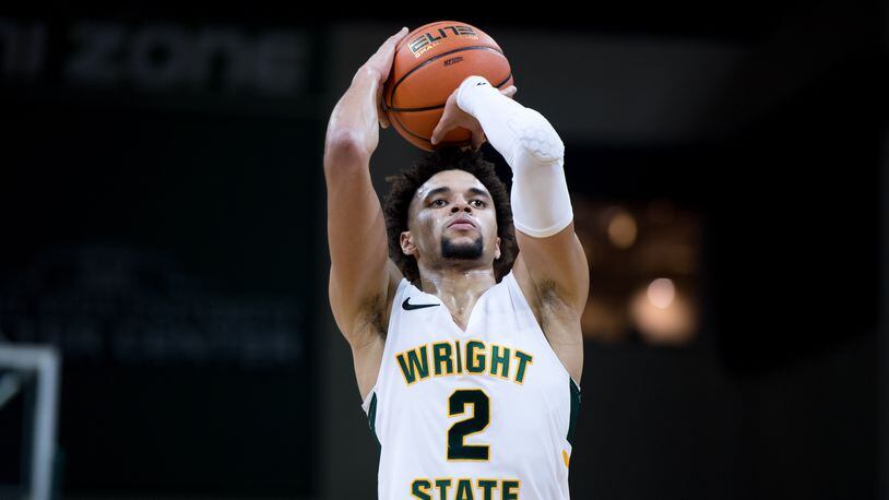 Wright State's Tanner Holden, pictured here in the season opener vs. Lake Erie College, scored 12 points in a loss to Akron on Wednesday night at the Nutter Center. Joseph Craven/Wright State Athletics photo