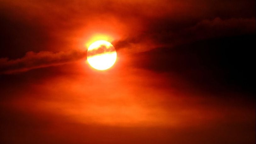 The blood red skies over parts of Indonesia, similar to this unrelated photo, are caused by a process known as Mie scattering, which occurs when the sun’s rays are scattered by tiny particles of air pollution.
