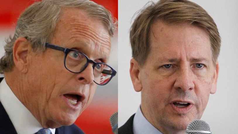 Mike DeWine and Richard Cordray   TY GREENLEES / STAFF